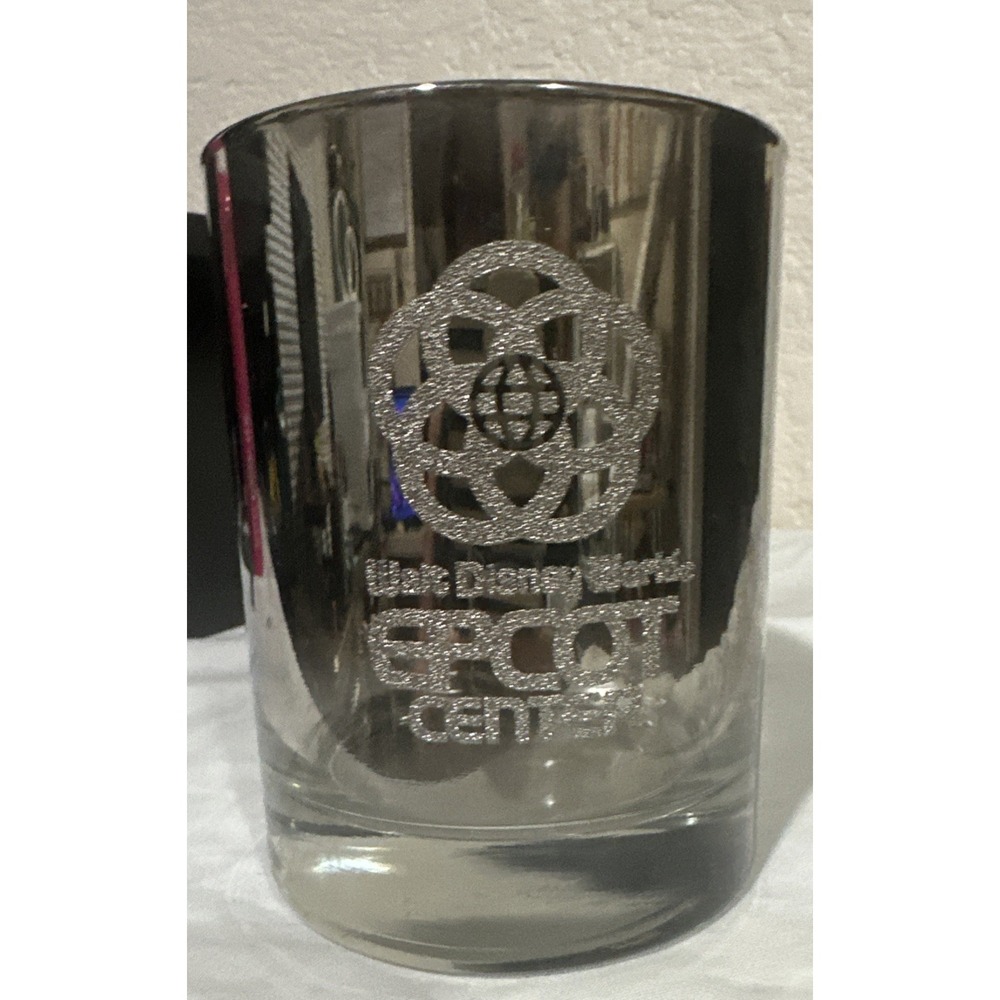 Walt Disney World EPCOT Center Metallic Mirror Rocks Cocktail Silver Smoke Glass